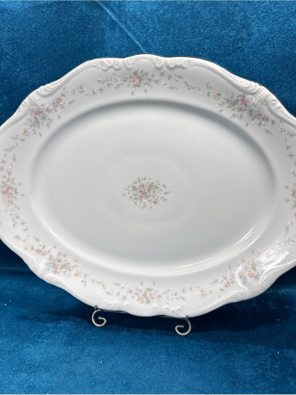 14.5” Oval Serving Platter Johann Haviland Germany Floral Splendor Vintage